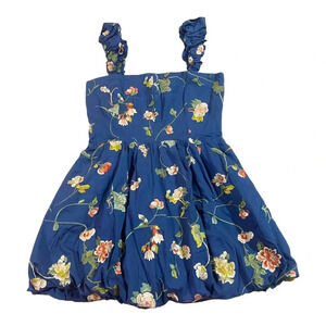 Sea New York Jordan Embroidery Dress Sz L Navy NEW
